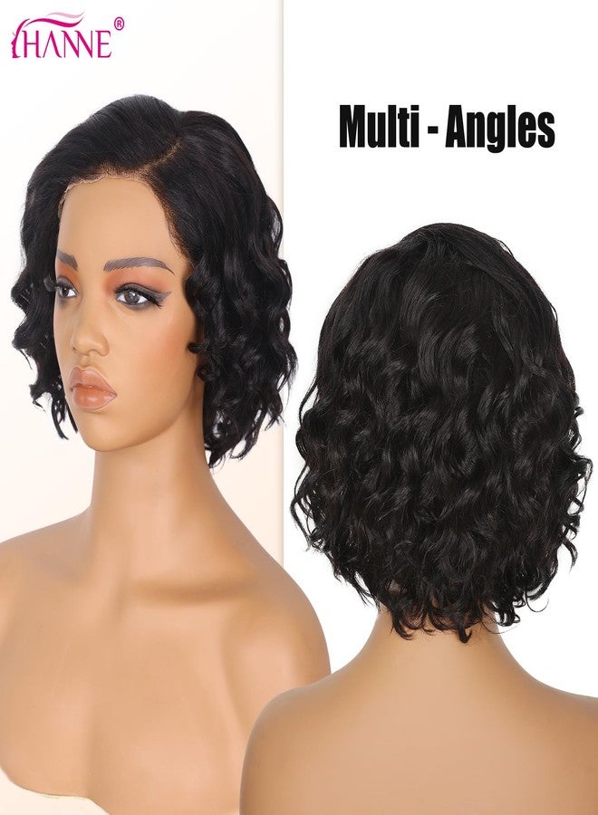 HANNE Short Curly Human Hair Wigs 13x4 HD Lace Curly Bob Wig 180% Density Pre Plucked Pre Cut Glueless Wig 8 Inch Bob Human Hair Wigs for Black Women - Image 5